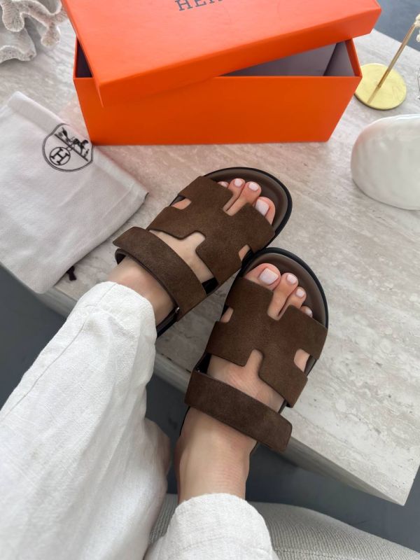 Hermes Sandals Brown 36